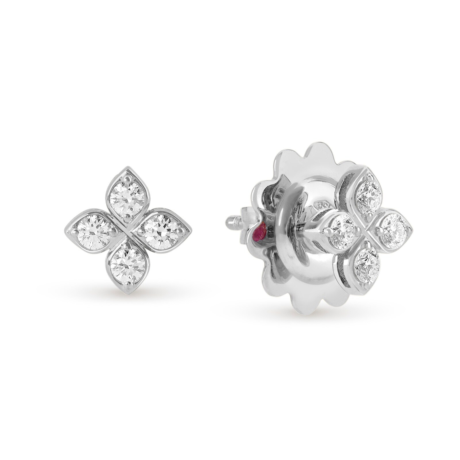 Roberto Coin Princess Flower 18ct White Gold 0.21ct Diamond Stud Earrings Roberto Coin Princess Flower 18ct White Gold 0.21ct Diamond Stud Earrings