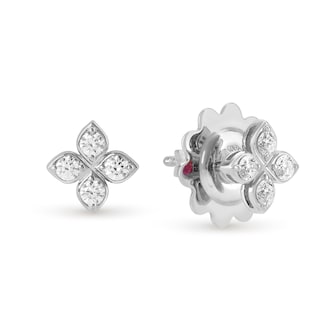 Roberto Coin Princess Flower 18ct White Gold 0.21ct Diamond Stud Earrings