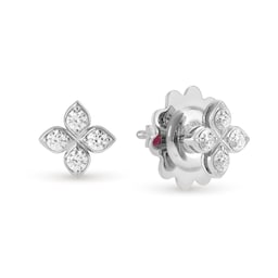 37524354 - Princess Flower 18ct White Gold 0.21ct Diamond Stud Earrings