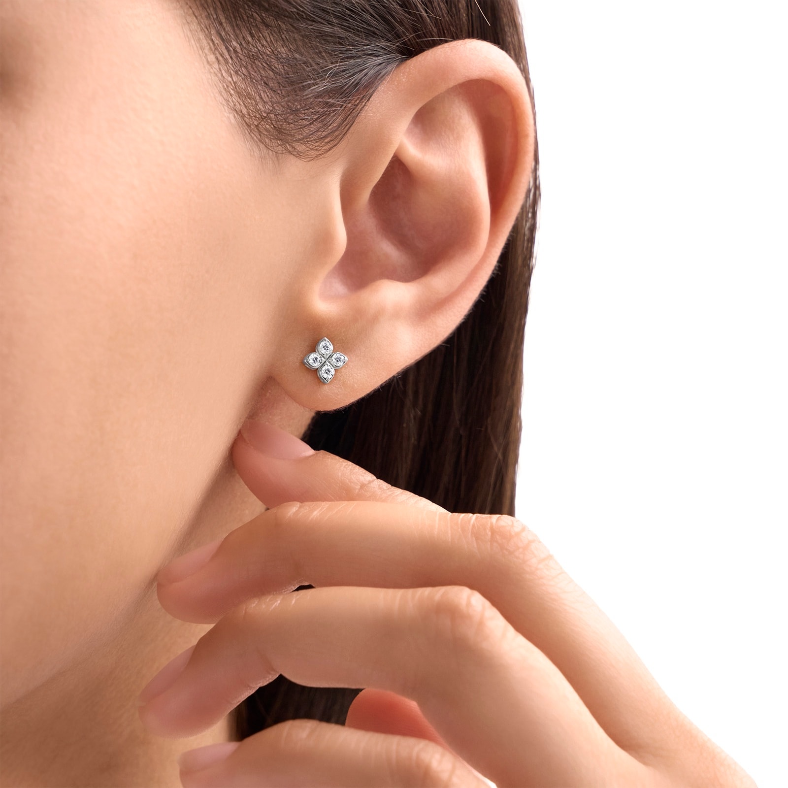 Roberto Coin Princess Flower 18ct White Gold 0.21ct Diamond Stud Earrings Roberto Coin Princess Flower 18ct White Gold 0.21ct Diamond Stud Earrings