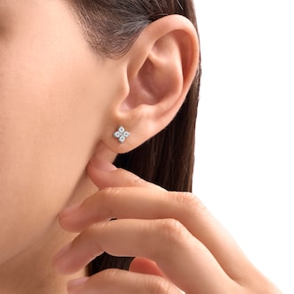 Roberto Coin Princess Flower 18ct White Gold 0.21ct Diamond Stud Earrings