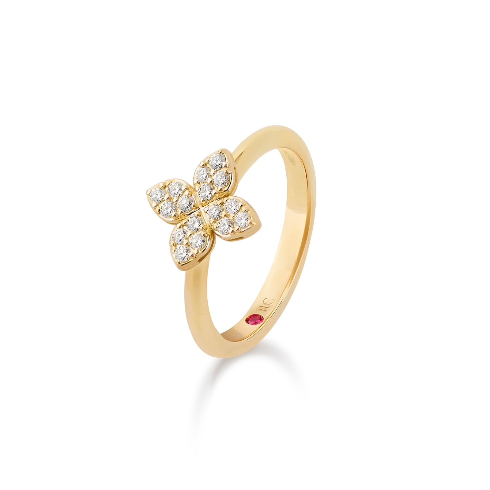 Roberto Coin Princess Flower 18ct Yellow Gold 0.20ct Diamond Ring Roberto Coin Princess Flower 18ct Yellow Gold 0.20ct Diamond Ring