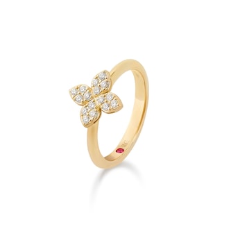 Roberto Coin Princess Flower 18ct Yellow Gold 0.20ct Diamond Ring