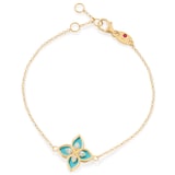Roberto Coin Princess Flower 18ct Yellow Gold 0.09ct Diamond & Enamel Bracelet