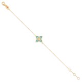 Roberto Coin Princess Flower 18ct Yellow Gold 0.09ct Diamond & Enamel Bracelet