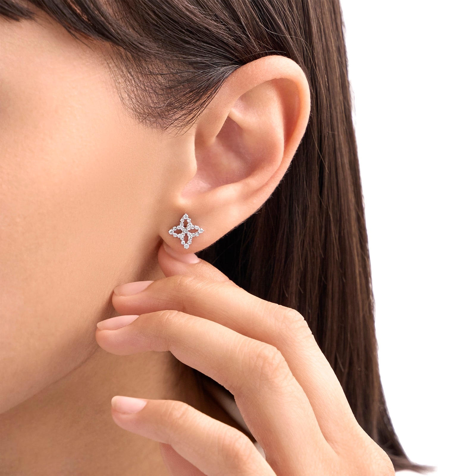 Roberto Coin Diamond Princess 18ct White Gold 0.32ct Diamond Stud Earrings Roberto Coin Diamond Princess 18ct White Gold 0.32ct Diamond Stud Earrings