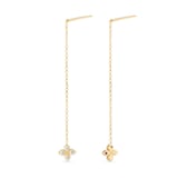 Roberto Coin Princess Flower 18ct Yellow Gold 0.21ct Diamond Drop Earrings