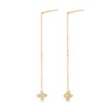 Roberto Coin Princess Flower 18ct Yellow Gold 0.21ct Diamond Drop Earrings