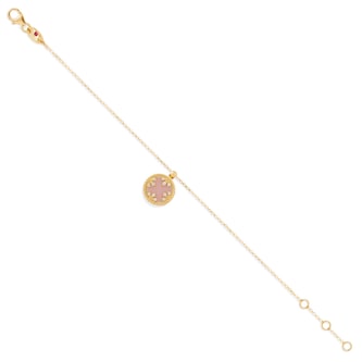 Roberto Coin Venetian Medallions 18ct Yellow Gold 0.06ct Diamond & Mother Of Pearl Bracelet