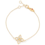 Roberto Coin Princess Flower 18ct Yellow Gold 0.06ct Diamond & Mother Of Pearl Bracelet
