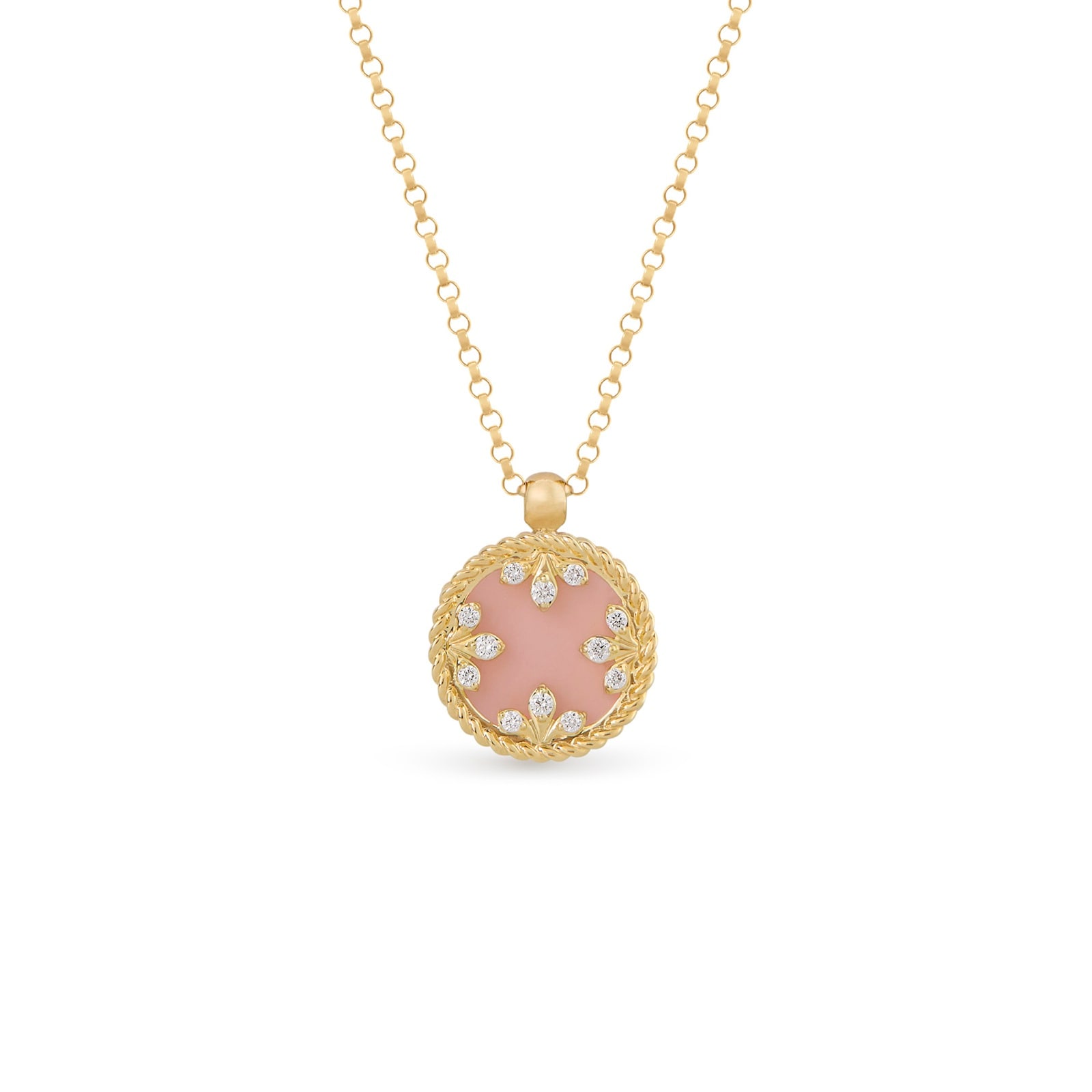 Roberto Coin Venetian Medallions 18ct Yellow Gold 0.06ct Diamond & Mother Of Pearl Pendant Necklace Roberto Coin Venetian Medallions 18ct Yellow Gold 0.06ct Diamond & Mother Of Pearl Pendant Necklace