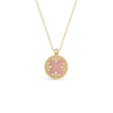Roberto Coin Venetian Medallions 18ct Yellow Gold 0.06ct Diamond & Mother Of Pearl Pendant Necklace