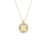 Roberto Coin Venetian Medallions 18ct Yellow Gold 0.06ct Diamond & Mother Of Pearl Pendant Necklace