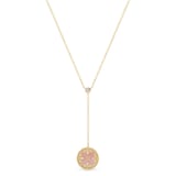 Roberto Coin Venetian Medallions 18ct Yellow Gold 0.09ct Diamond & Mother Of Pearl Lariat Necklace