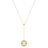 Roberto Coin Venetian Medallions 18ct Yellow Gold 0.09ct Diamond & Mother Of Pearl Lariat Necklace