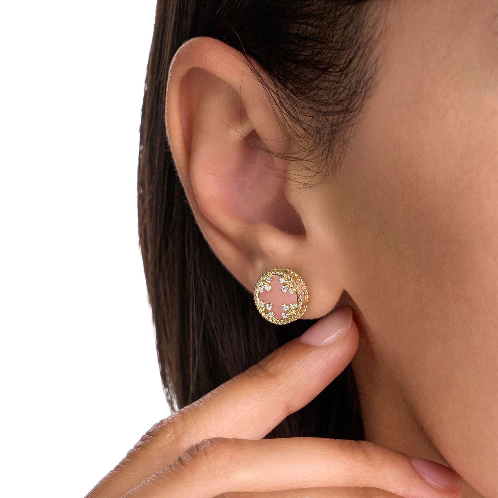 Roberto Coin Venetian Medallions 18ct Yellow Gold 0.13ct Diamond & Mother Of Pearl Stud Earrings Roberto Coin Venetian Medallions 18ct Yellow Gold 0.13ct Diamond & Mother Of Pearl Stud Earrings