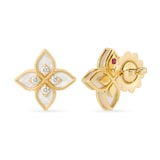 Roberto Coin Princess Flower 18ct Yellow Gold 0.19ct Diamond & Mother Of Pearl Stud Earrings
