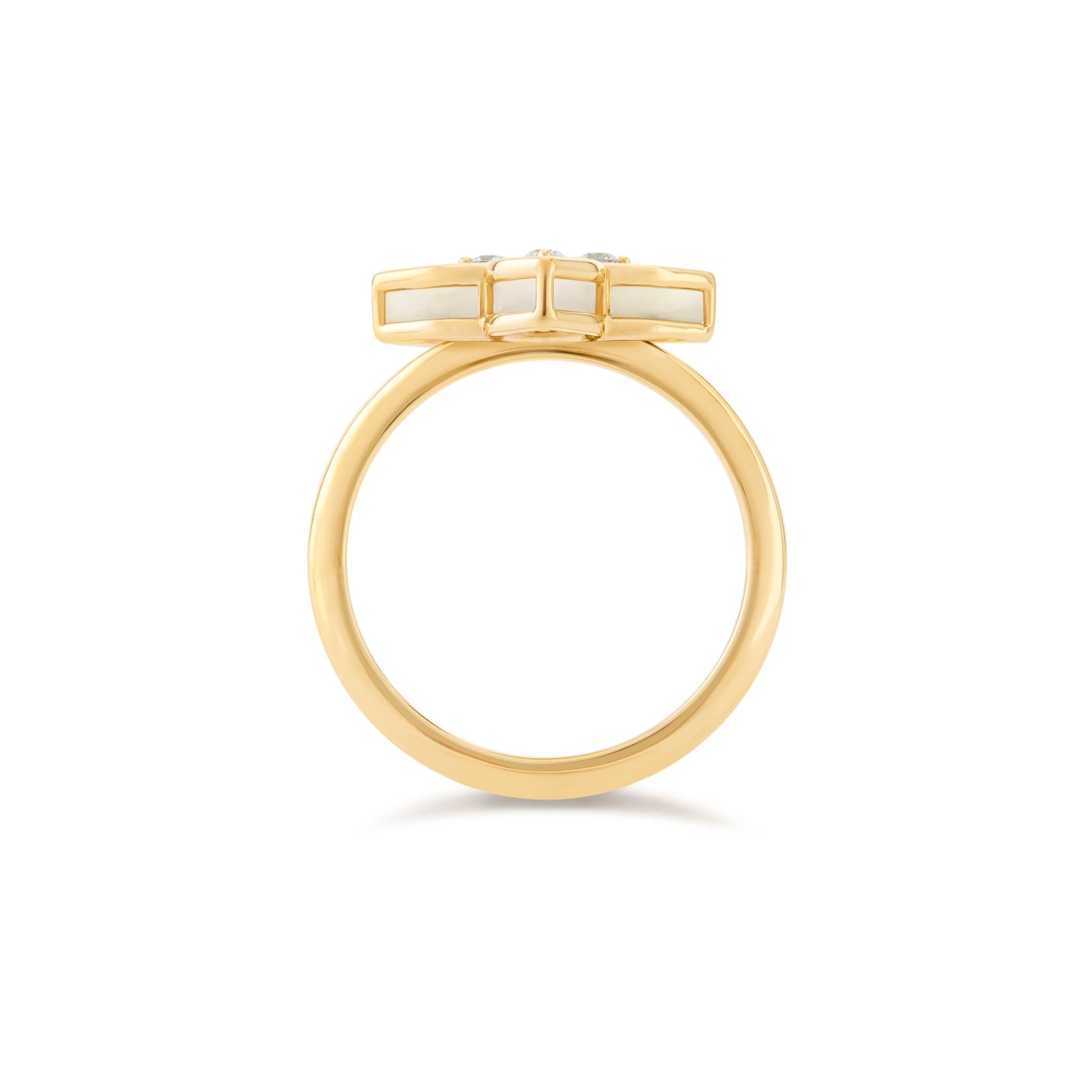 Roberto Coin Princess Flower 18ct Yellow Gold 0.09ct Diamond & Mother Of Pearl Ring Roberto Coin Princess Flower 18ct Yellow Gold 0.09ct Diamond & Mother Of Pearl Ring