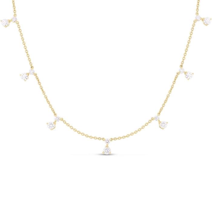Roberto Coin 18K Yellow Gold Diamonds By The Inch Dangling Seven Station Necklace