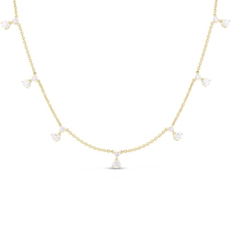 Roberto Coin 18K Yellow Gold Diamonds By The Inch Dangling Seven Station Necklace
