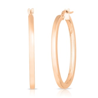 Roberto Coin 18K Rose Gold The Perfect Hoop® Small Square Edged Oval Hoop Earrings