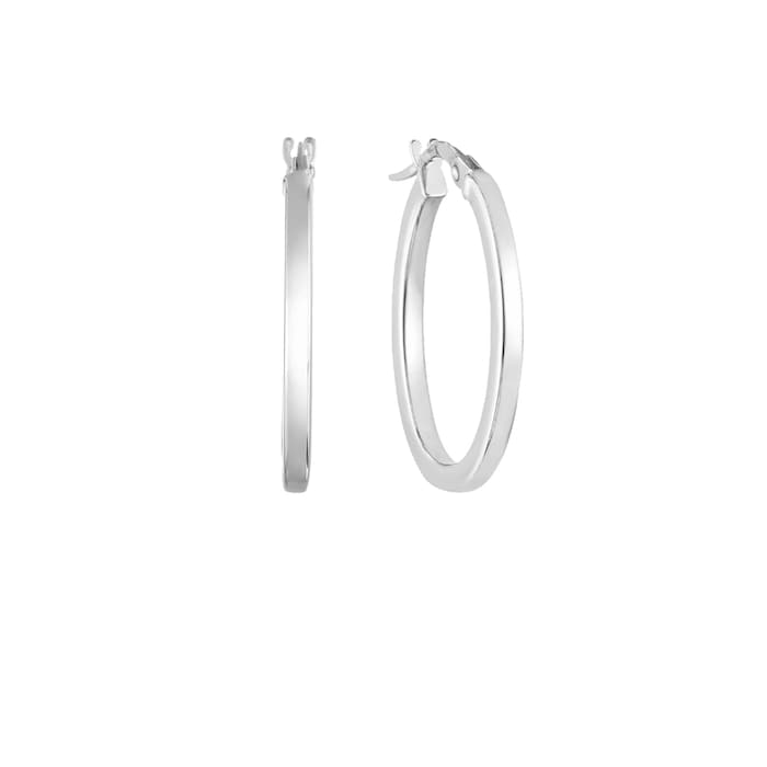 Roberto Coin 18K White Gold Designer Gold  The Perfect Hoop® Square Edged Hoop Earrings