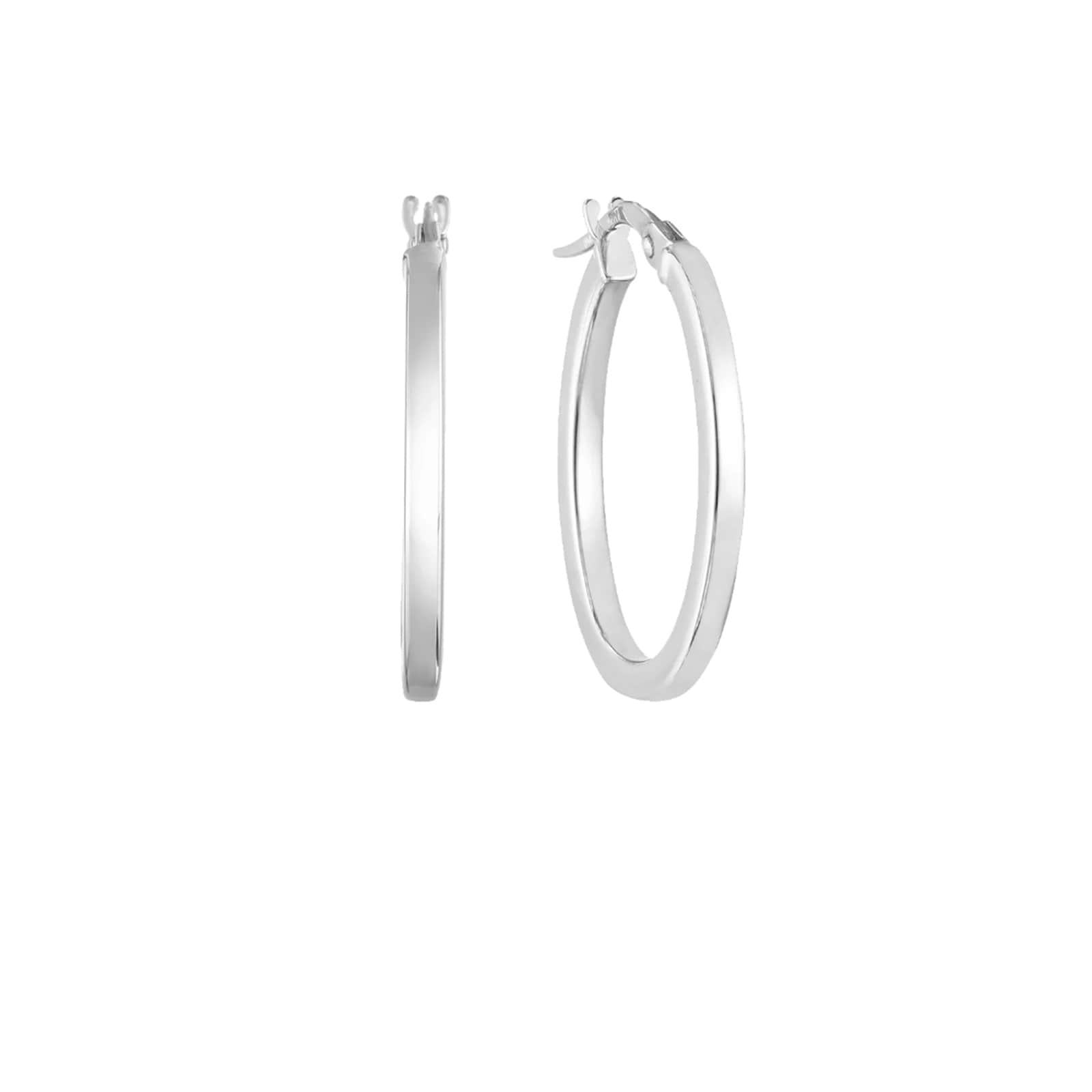 Roberto Coin 18K White Gold Designer Gold  The Perfect Hoop® Square Edged Hoop Earrings