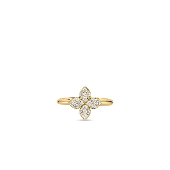 Roberto Coin 18K Yellow Gold Love In Verona Diamond Flower Ring - Ring Size 6