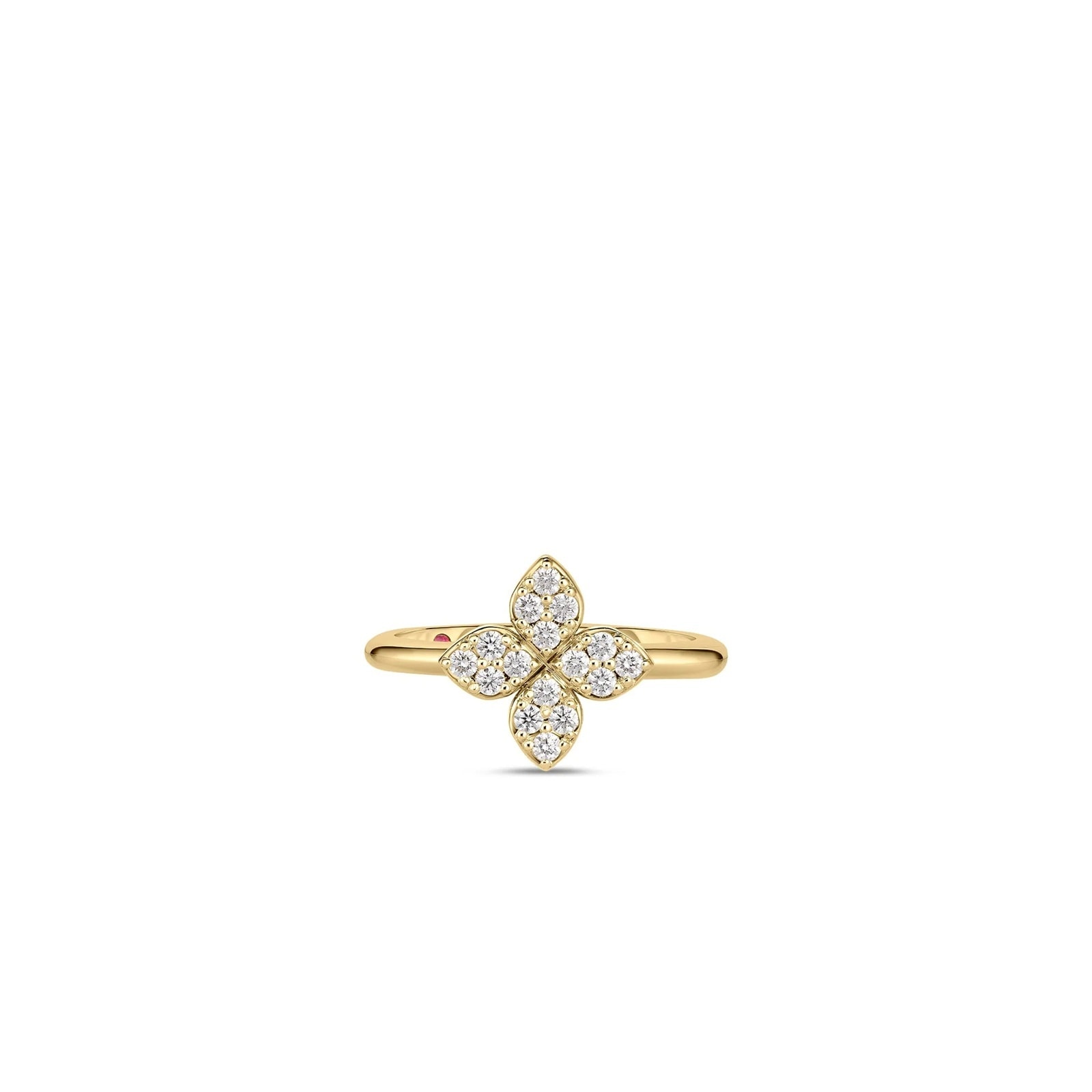 Roberto Coin 18K Yellow Gold Love In Verona Diamond Flower Ring - Ring Size 6