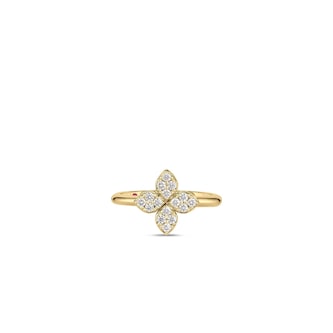 Roberto Coin 18K Yellow Gold Love In Verona Diamond Flower Ring - Ring Size 6