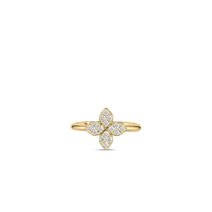Roberto Coin 18K Yellow Gold Love In Verona Diamond Flower Ring - Ring Size 7