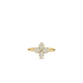 Roberto Coin 18K Yellow Gold Love In Verona Diamond Flower Ring - Ring Size 7