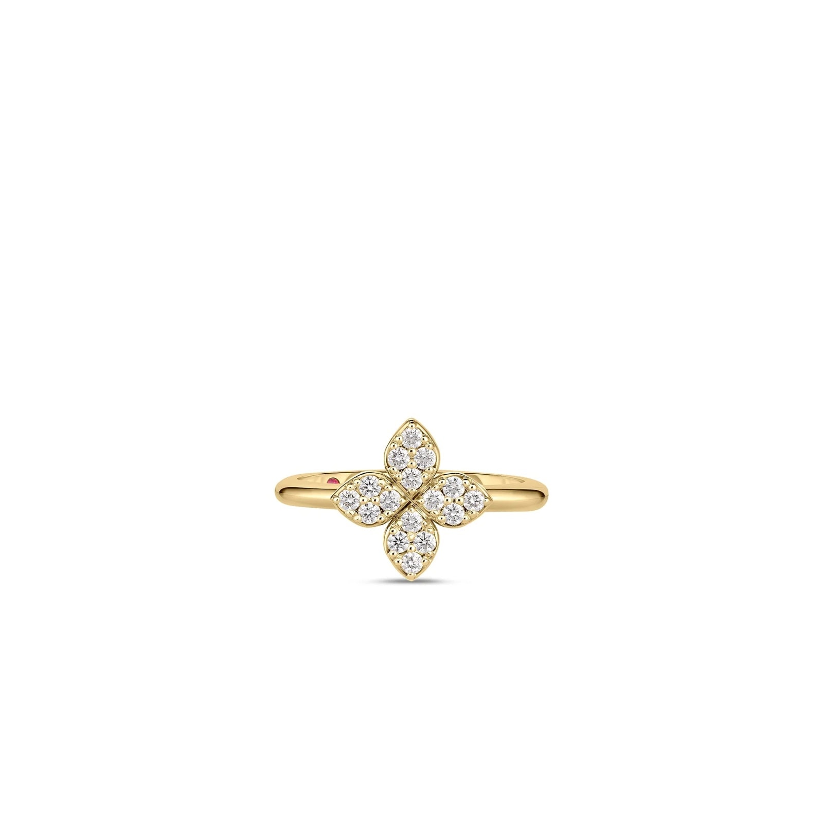 Roberto Coin 18K Yellow Gold Love In Verona Diamond Flower Ring - Ring Size 7