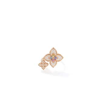 Roberto Coin 18K Rose Gold Venetian Princess Carnival Diamond & Mixed Gemstone Flower Ring- Ring Size 6.5