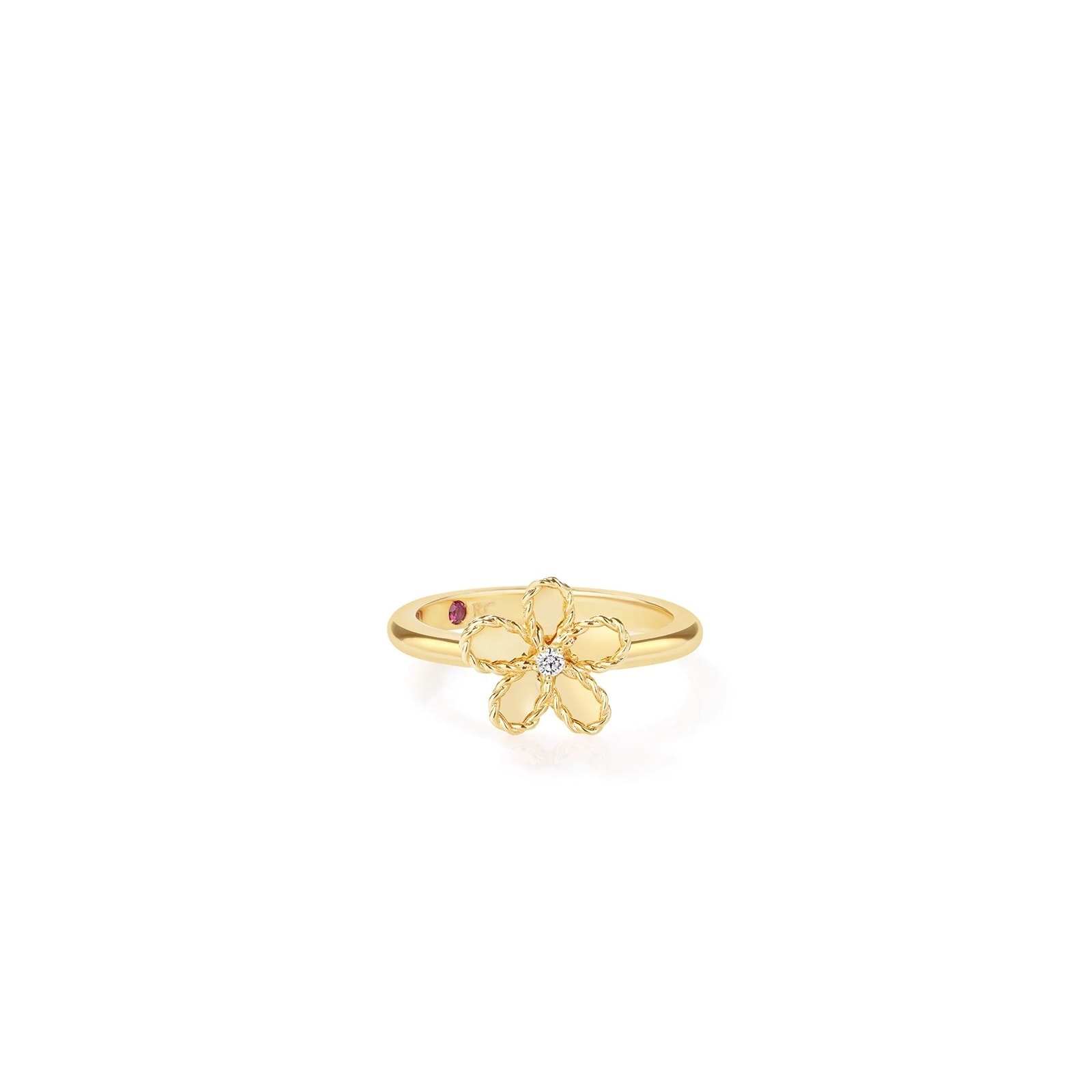 Roberto Coin 18K Yellow Gold Jasmine Diamond Flower Ring