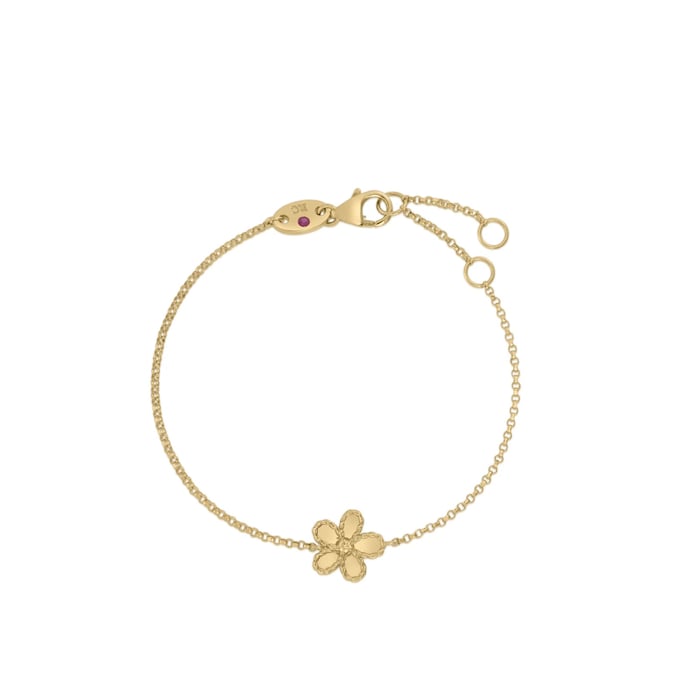 Roberto Coin 18K Yellow Gold Jasmine Diamond Small Flower Bracelet