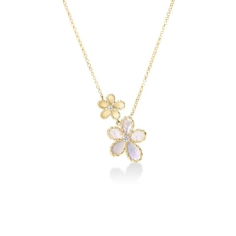 Roberto Coin 18K Yellow Gold Jasmine Diamond & Mother Of Pearl Flower Necklace