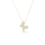 Roberto Coin 18K Yellow Gold Jasmine Pave Diamond Butterfly Necklace