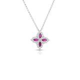 Roberto Coin 18K White Gold Venetian Princess Diamond & Ruby Pendant Necklace