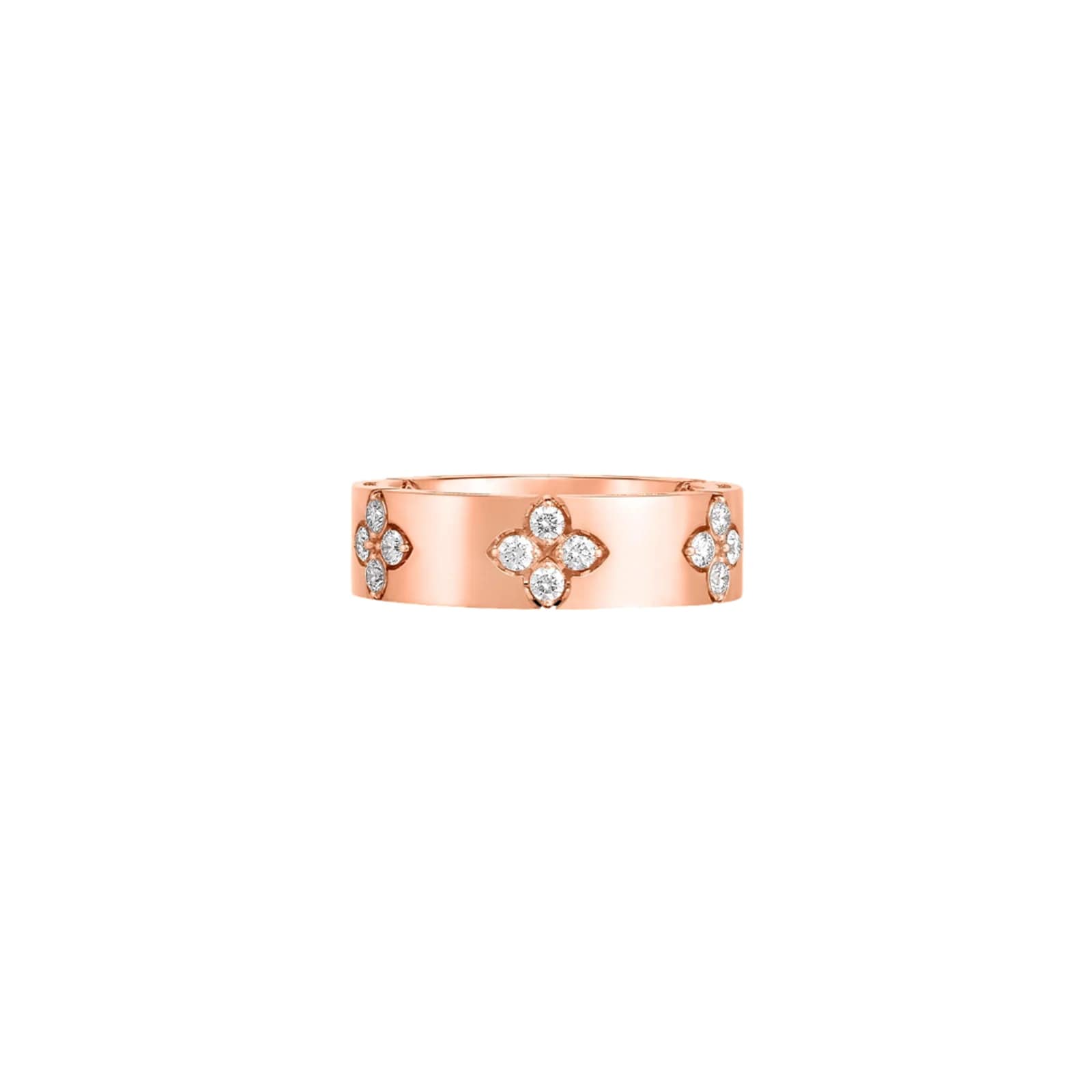 Roberto Coin 18K Rose Gold Love In Verona Medium Diamond Accent Ring - Ring Size 6.5