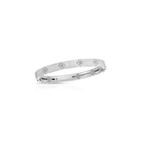 Roberto Coin 18K White Gold Love In Verona Diamond Satin Finish Wide Bangle