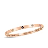 Roberto Coin 18K Rose Gold Love In Verona Diamond & Sapphire Bangle - Size Petite
