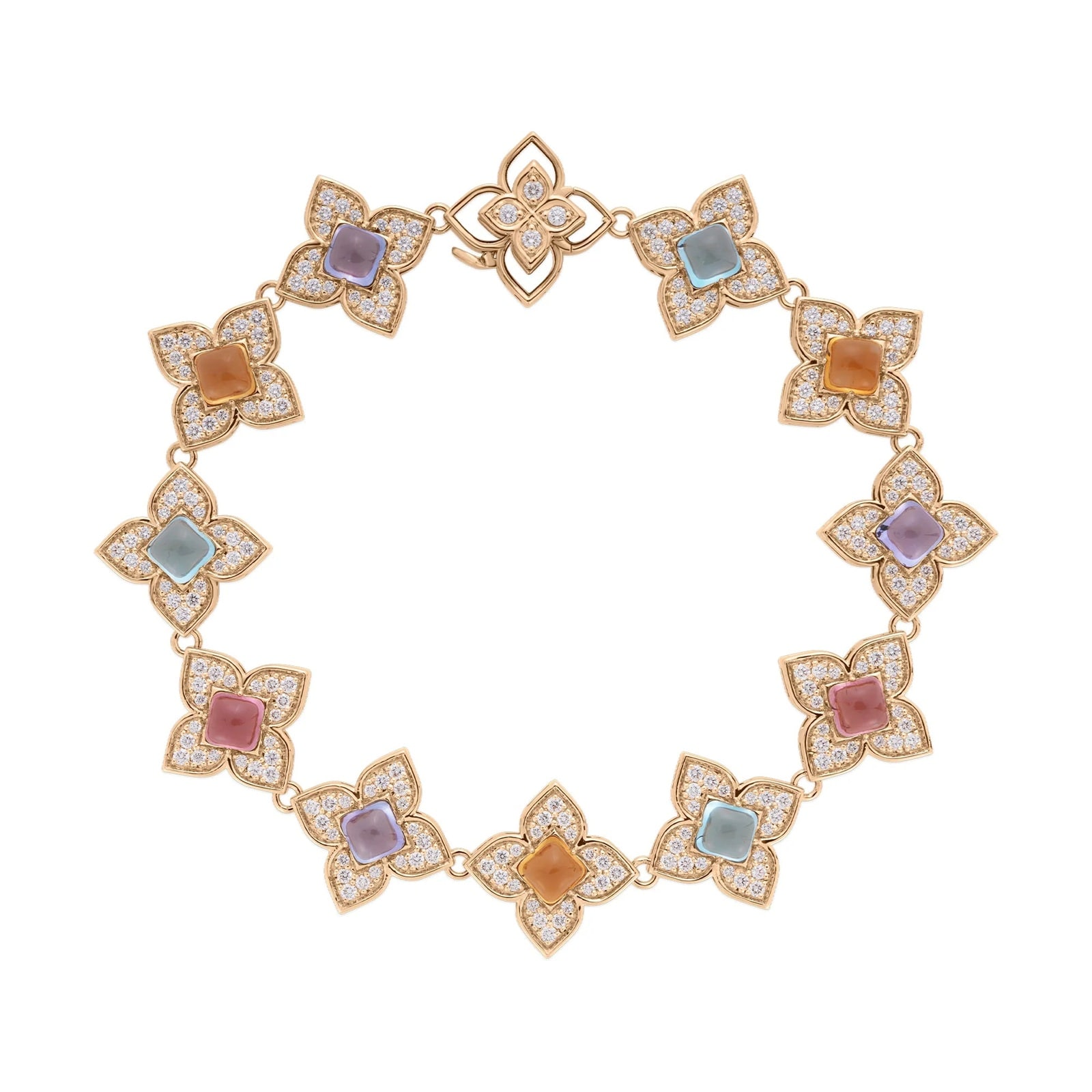 Roberto Coin 18K Rose Gold Venetian Princess Carnival Diamond & Mixed Gemstone Necklace