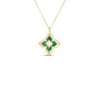 Roberto Coin 18K Yellow Gold Venetian Princess Pirouette Diamond & Malachite Necklace