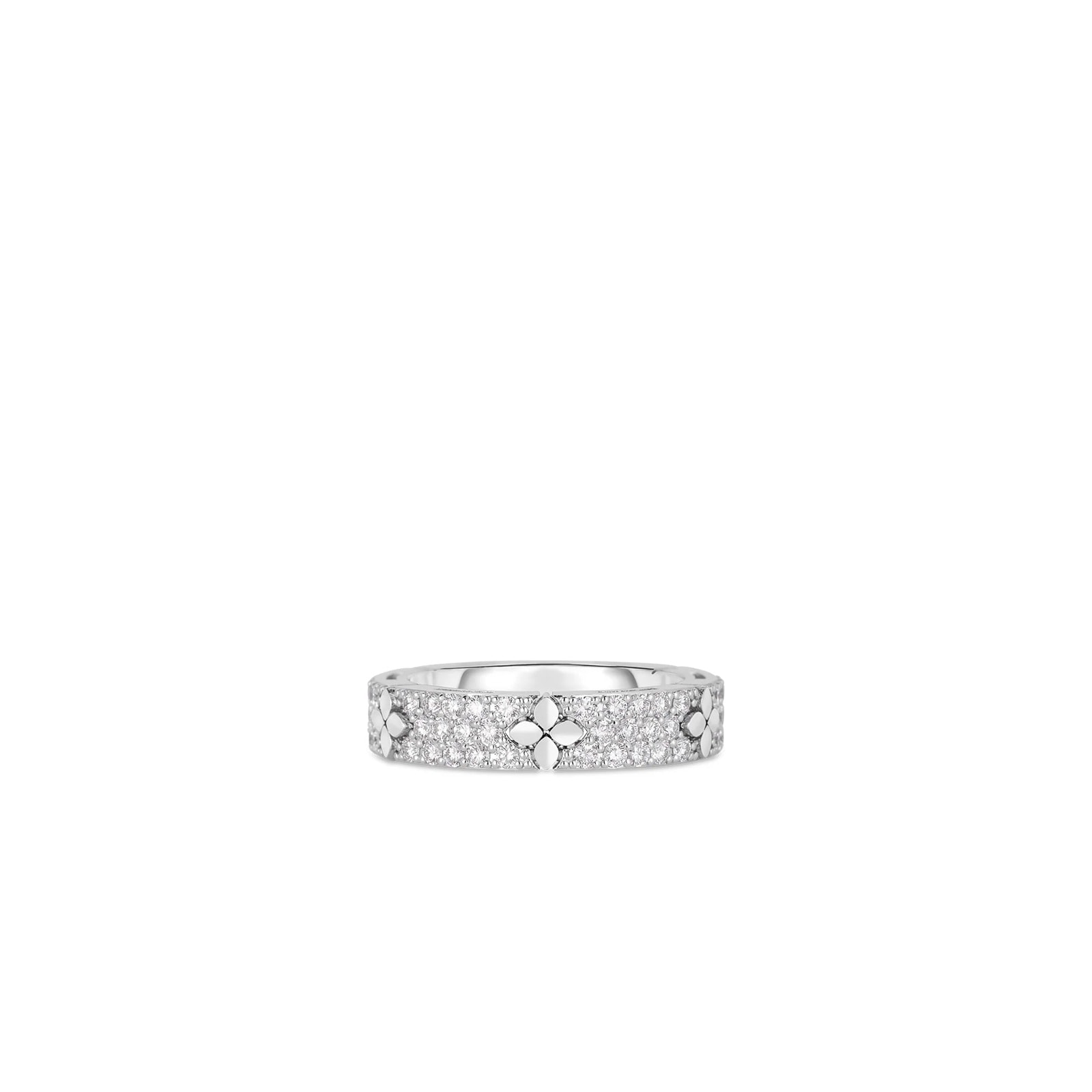 Roberto Coin 18K White Gold Love In Verona Diamond Flower Ring - Ring Size 8