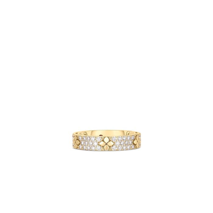 Roberto Coin 18K Yellow Gold Love In Verona Diamond Flower Ring - Ring Size 7.5