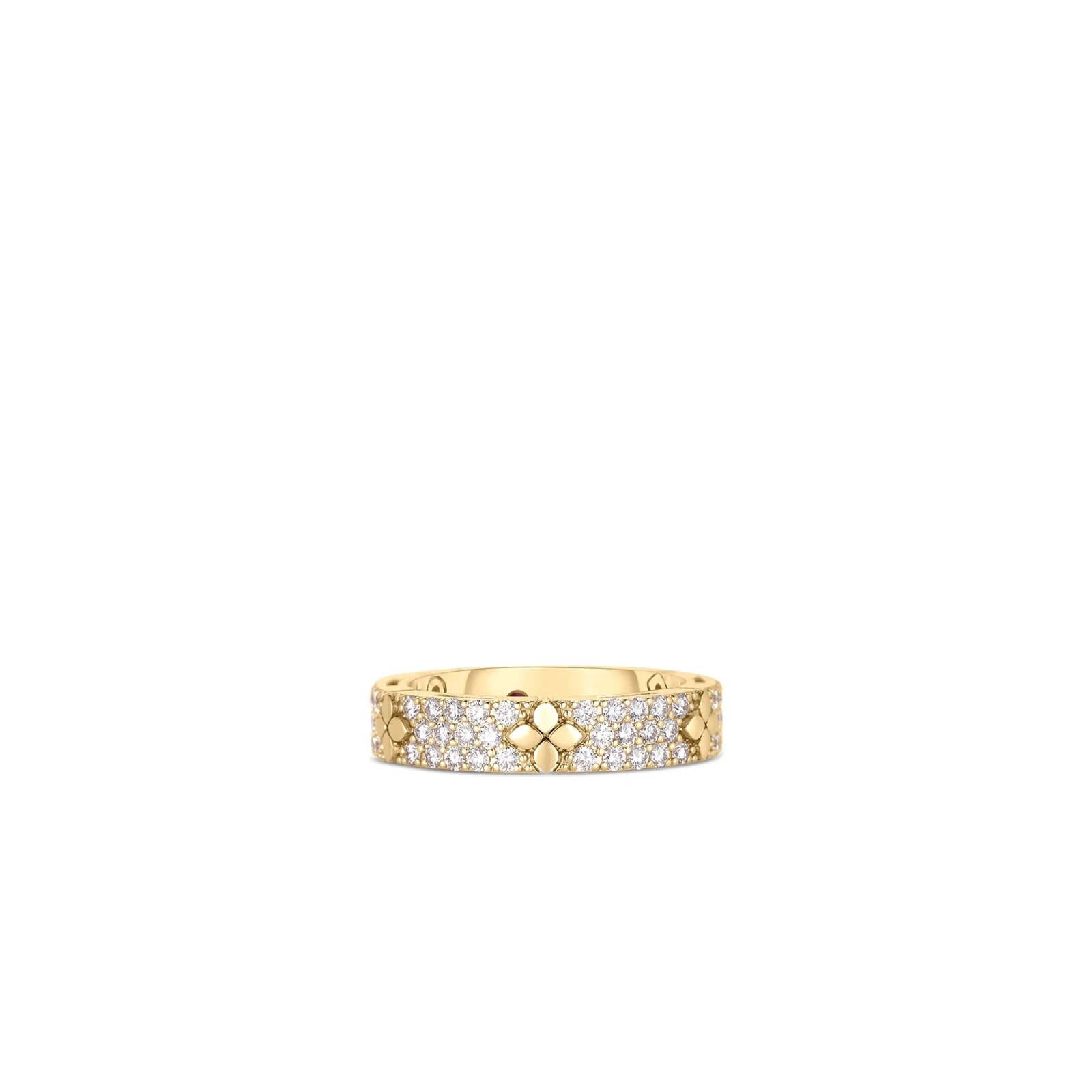 Roberto Coin 18K Yellow Gold Love In Verona Diamond Flower Ring - Ring Size 7.5