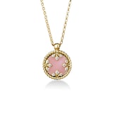 Roberto Coin 18K Yellow Gold Venetian Medallions Diamond & Pink Opal Pendant Necklace