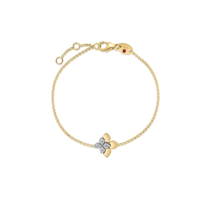 Roberto Coin 18K Yellow Gold Love In Verona Diamond Flower Bracelet