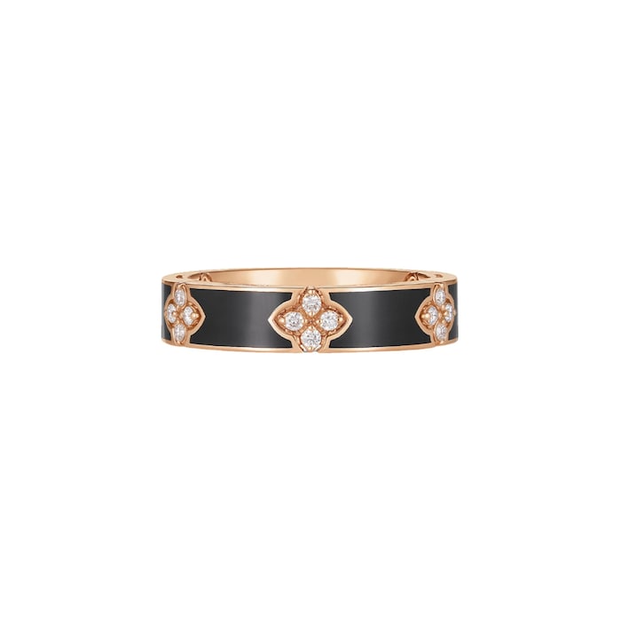 Roberto Coin 18K Rose Gold Love In Verona Diamond & Enamel Ring - Ring Size 6.5